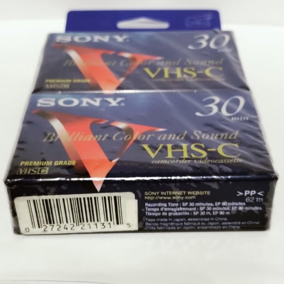 Sony 2 Pack VHS-C 30 min Brilliant Color and Sound Video Cassettes - Picture 3 of 3